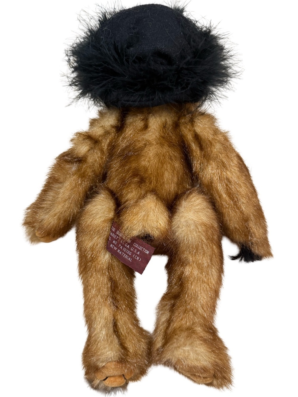 Boyds Bears Bearington Collection Brown Plush Teddy Bear Black Feathered Hat! - Picture 2 of 9